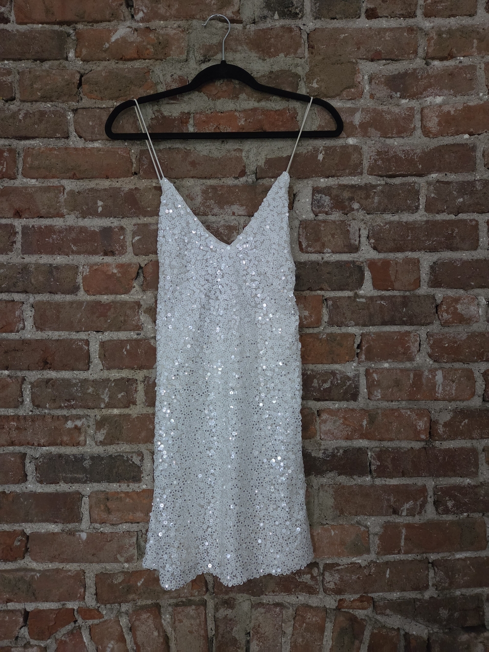 Lulus White Sequin Mini Slip Dress